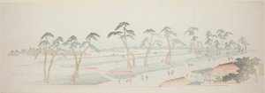 Takada Riding Grounds (Takada baba), a "Tizenhárom nézet Edo környékéről" sorozatból alkotó: Utagawa Hiroshige