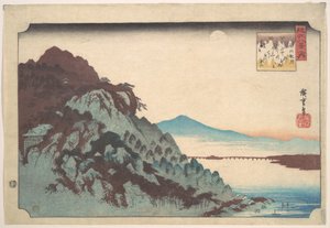 Az őszi hold Ishiyamánál, a Biwa-tónál alkotó: Utagawa Hiroshige