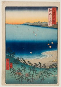 A Takashi-part Izumi tartományban, a „Híres helyek a több mint hatvan tartományban” sorozatból alkotó: Utagawa Hiroshige