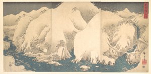 A Kiso-hegység hóban alkotó: Utagawa Hiroshige