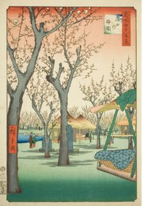 A kamata-i szilváskert (Kamata no umezono), 27. kép a "Száz híres edói látkép" (Meisho Edo hyakkei) sorozatból. alkotó: Utagawa Hiroshige