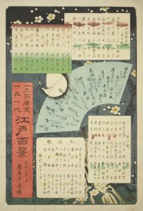 "Edo száz híres képe (Meisho Edo hyakkei)" címlapja és tartalomjegyzéke alkotó: Utagawa Hiroshige
