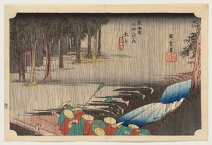 Tavaszi eső Tsuchiyamában alkotó: Utagawa Hiroshige