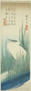 Fehér gém és kefék alkotó: Utagawa Hiroshige