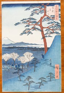 Kilátás Meguróból az igazi Fudzsi-hegyre - Meguro Moto-Fuji, a sorozat 25. táblája: Edo száz híres látképe / Meisho Edo hyakkei alkotó: Utagawa Hiroshige