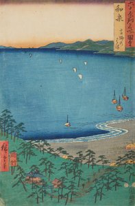 Takashi partja Izumi tartományban / Izumi Takashi no hama, a „Hatvanvalahány tartomány híres helyeinek látképei” sorozat 4. táblája / Rokuju yoshu meisho zue alkotó: Utagawa Hiroshige
