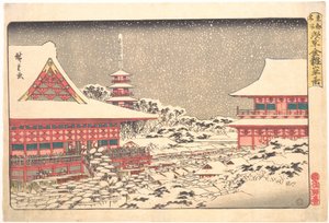 Év végi vásár a Kinryūzan templomnál alkotó: Utagawa Hiroshige