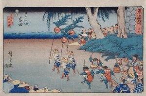 Yoshida, Tennō-ünnep a hatodik hónap tizenötödik napján alkotó: Utagawa Hiroshige