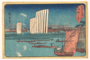 Edo tizenkét látképe: Nakasu látképe alkotó: Utagawa Hiroshige