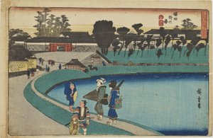 „A Sakurada-kapu előtt” az „Edo legszebb látképei” című sorozatból alkotó: Utagawa Hiroshige