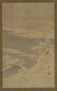 Téli táj, 19. század közepe. alkotó: Utagawa Hiroshige II