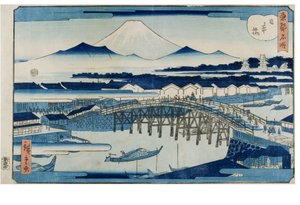 Nihonbashi a Keleti főváros híres helye című sorozatból alkotó: Utagawa II Hiroshige