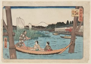 ?? Híd, szám, háromágú (ez DB ck p erdő t) alkotó: Utagawa II Hiroshige