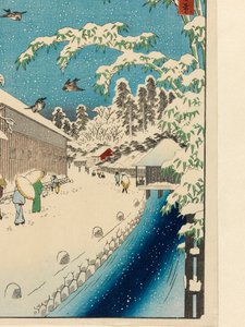 Atagoshita és Yabu Lane (Atagoshita Yabukôji), 1858 előtt (színes nyomat fatömbökből, csillámpelyhekkel és szövetnyomtatással) alkotó: Utagawa I Hiroshige