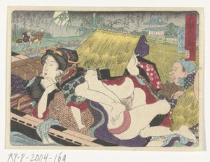 Komp a Yodo megállóhelyen Az erotikus út a fővárosba (sorozat címe) alkotó: Utagawa Kunisada (I) (attributed to)