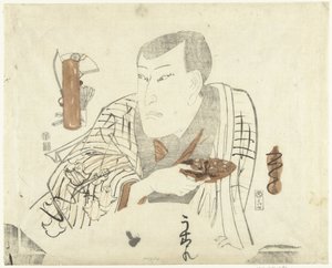 Színész tállal alkotó: Utagawa Kunisada (I)