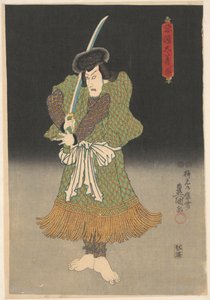 Színész mezítláb és karddal alkotó: Utagawa Kunisada (I)
