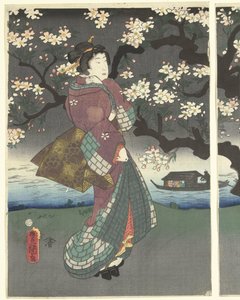 Esti séta a folyó mentén alkotó: Utagawa Kunisada (I)