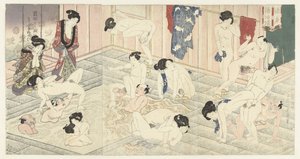 Fürdőház Hakonében alkotó: Utagawa Kunisada (I)