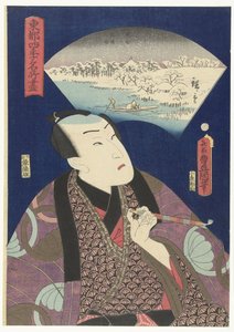 Sumida folyó télen Edo híres helyeinek válogatása a négy évszakban. (sorozat címe) Toto shiki meisho tsukushi (sorozat címe az objektumon) alkotó: Utagawa Kunisada (I)