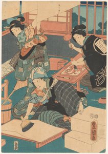 A nők képeket készítenek (középső rész) alkotó: Utagawa Kunisada (I)