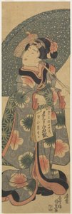 (Girl Holding a Copybook), 1843. január alkotó: Utagawa Kunisada