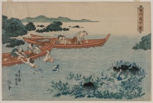 Abalone Divers Ise partjainál, egy Untitled Landscape sorozatból alkotó: Utagawa Kunisada
