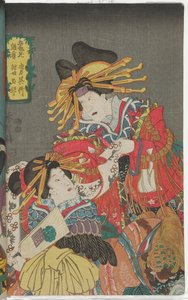 Kurtisanen Kuretaka und Tamakoto alkotó: Utagawa Kunisada