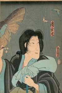 Költő és pillangó, kiadó: Otaya Takichi alkotó: Utagawa Kunisada