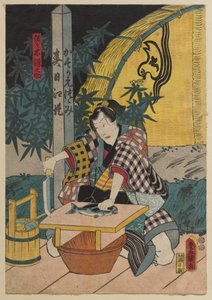 Jelenet egy Kabuki színdarabból alkotó: Utagawa Kunisada