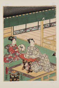 Az ötödik hónap (Satsuki) (színes fatömbnyomat) alkotó: Utagawa Kunisada