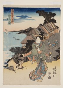Kanagawa kilátása (Kanagawa no zu) (színes fatömbnyomat) alkotó: Utagawa Kunisada