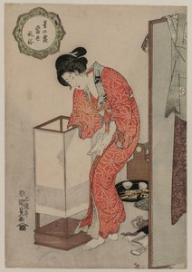 Fényt kioltó nő (a Modern szokások: Fagy a csillagok alatt című sorozatból) alkotó: Utagawa Kunisada
