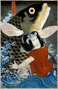 Bandō Hikosaburō IV, mint a Kanda folyó Yokichija alkotó: Utagawa Kuniyoshi