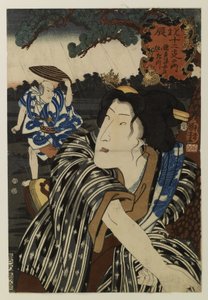 Bando Shuka I Otatsu feleség szerepében alkotó: Utagawa Kuniyoshi