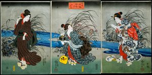 Szentjánosbogarak fogása nyáron (Nōryō no hotaru) Sorozat: A négy évszak mulatságai (Shiki yūkan), 1845-1846 alkotó: Utagawa Kuniyoshi