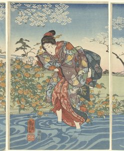 Az Ide Tama folyó Yamashiro tartományban alkotó: Utagawa Kuniyoshi