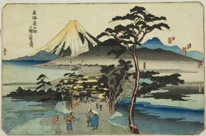 Hara, Yoshiwara, and Kanbara, from the series "Famous Places on the Fifty-three Stations of the Tokaido, Three Stations (Tokaido gojusan eki sanshuku meisho)"   1285423   hu       hungarian Successfully Translated  Original: Common water hyacinth, Eichhorn alkotó: Utagawa Kuniyoshi