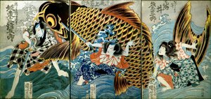 Iwai Kumesaburō II mint Katsushika no Ojū alkotó: Utagawa Kuniyoshi