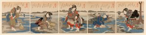Low Tide at Susaki - A Set of Five (Shiohi goban no uchi) alkotó: Utagawa Kuniyoshi