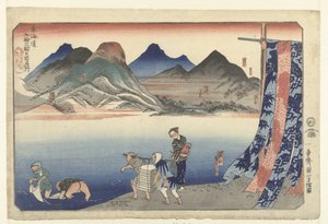 Narumi Chiriyu-nak Egyszerre több híres hely a Tokaido mentén (sorozat címe) Tokaido gojusan eki goshuku meisho (sorozat címe a tárgyon) alkotó: Utagawa Kuniyoshi