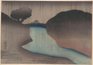 Ochanomizu esőben alkotó: Utagawa Kuniyoshi