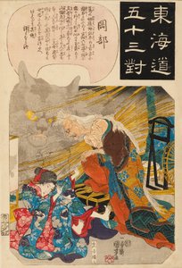 Okabe: A macskakő története, 1845 alkotó: Utagawa Kuniyoshi