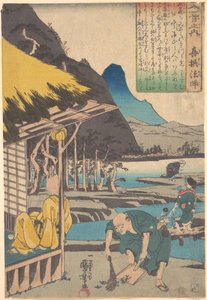 A költő kunyhója Tatsumiban alkotó: Utagawa Kuniyoshi
