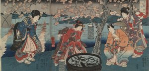 Őrtűz, a környezet öt elemének tüze alkotó: Utagawa Kuniyoshi