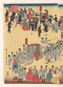 Ötföld népeinek felvonulása alkotó: Utagawa Sadahide