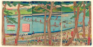 P Minamoto no Yoritomo a c Ross tee Rive r forgó hangja alkotó: Utagawa Sadahide