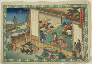 A falusi iskola jelenete (Terakoya), a "Sugawara titkai (Sugawara denju)" sorozatból. alkotó: Utagawa Sadahide
