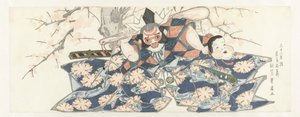 Egy harcos, aki mozsártörőt tart alkotó: Utagawa Toyohiro