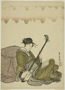 Shamisen-t játszó nő a szabadidős nők című sorozatából